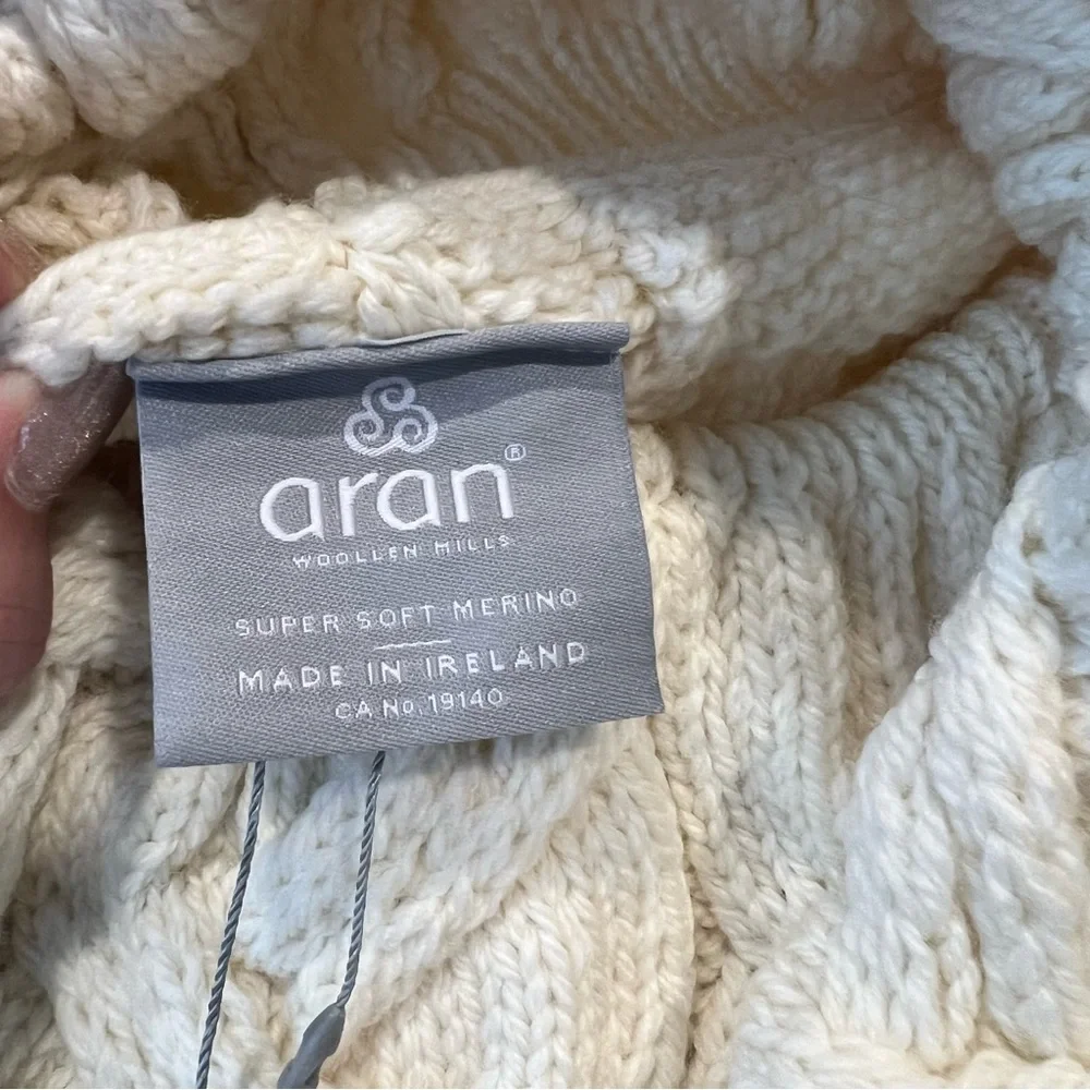 Aran Crafts NEW Cream Cowl neck Cable Knit sweater - Picture 5 of 10
